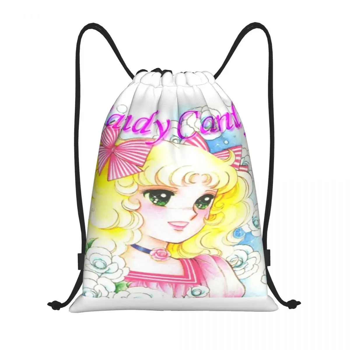 

Custom Candy Candy Drawstring Bag Women Men Lightweight Anime Manga Sports Gym Storage Backpack