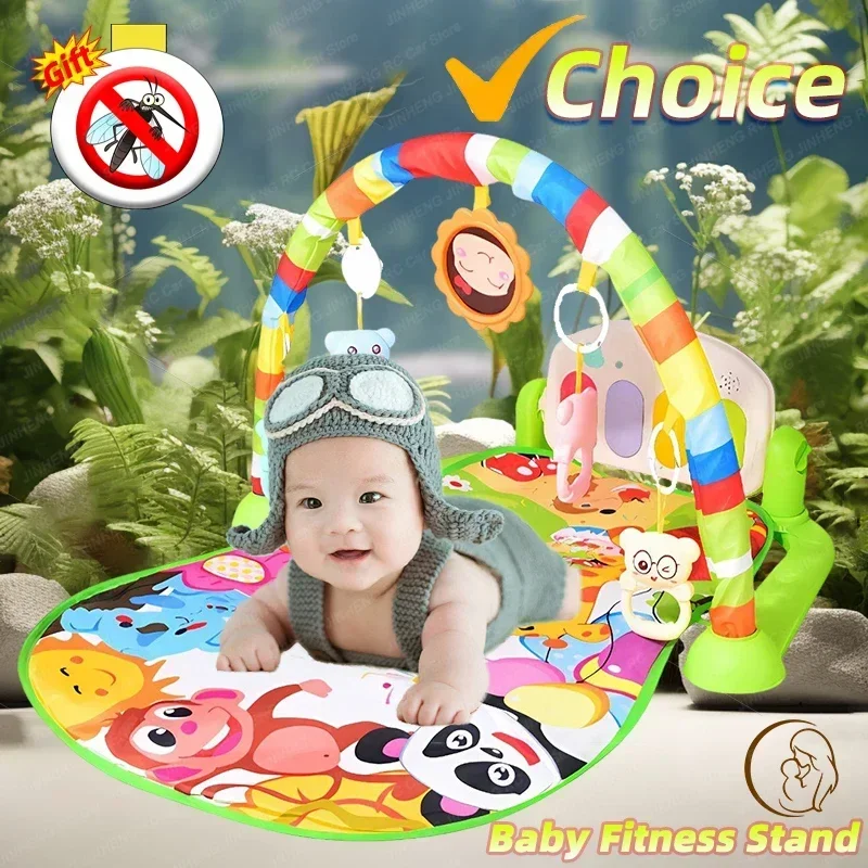 Baby Fitness Stand Music Play Gym Activity Toys Newborn Piano Crawling Blanket Pedal Game Pad 0-36 Months Early Education Gifts