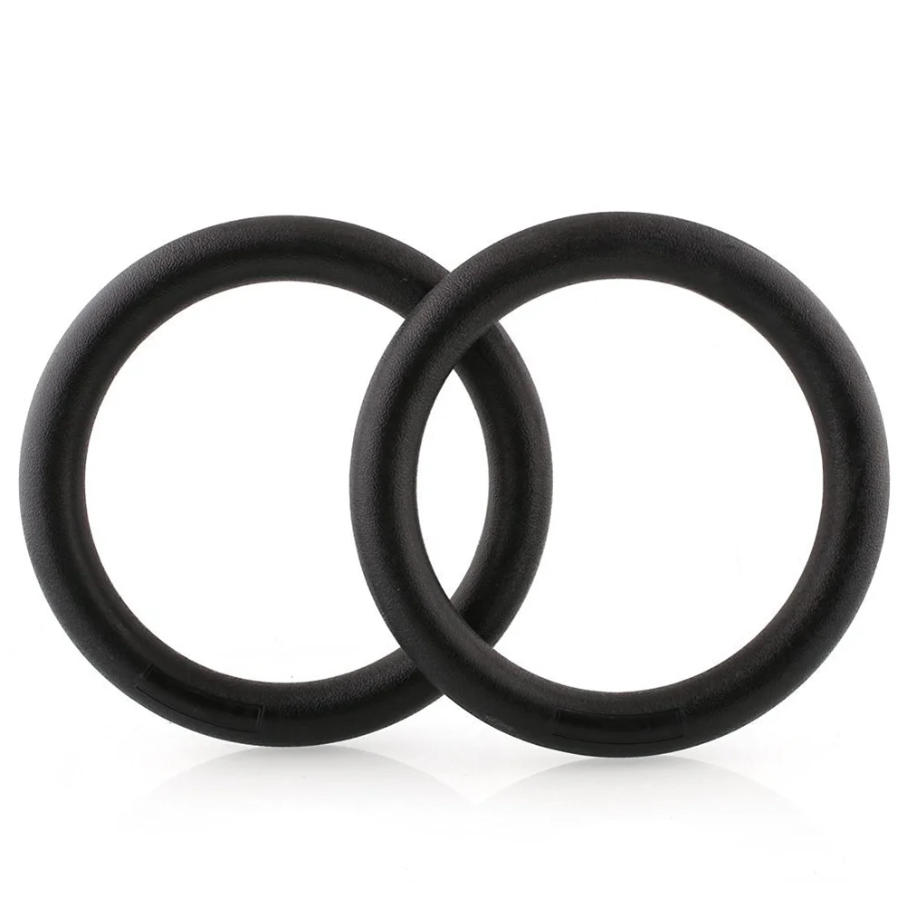 2PCS Replacement Fitness Rings Plastic Gymnastic Ring for Strength Bodyweight Training Cross-Training Workouts (Black)