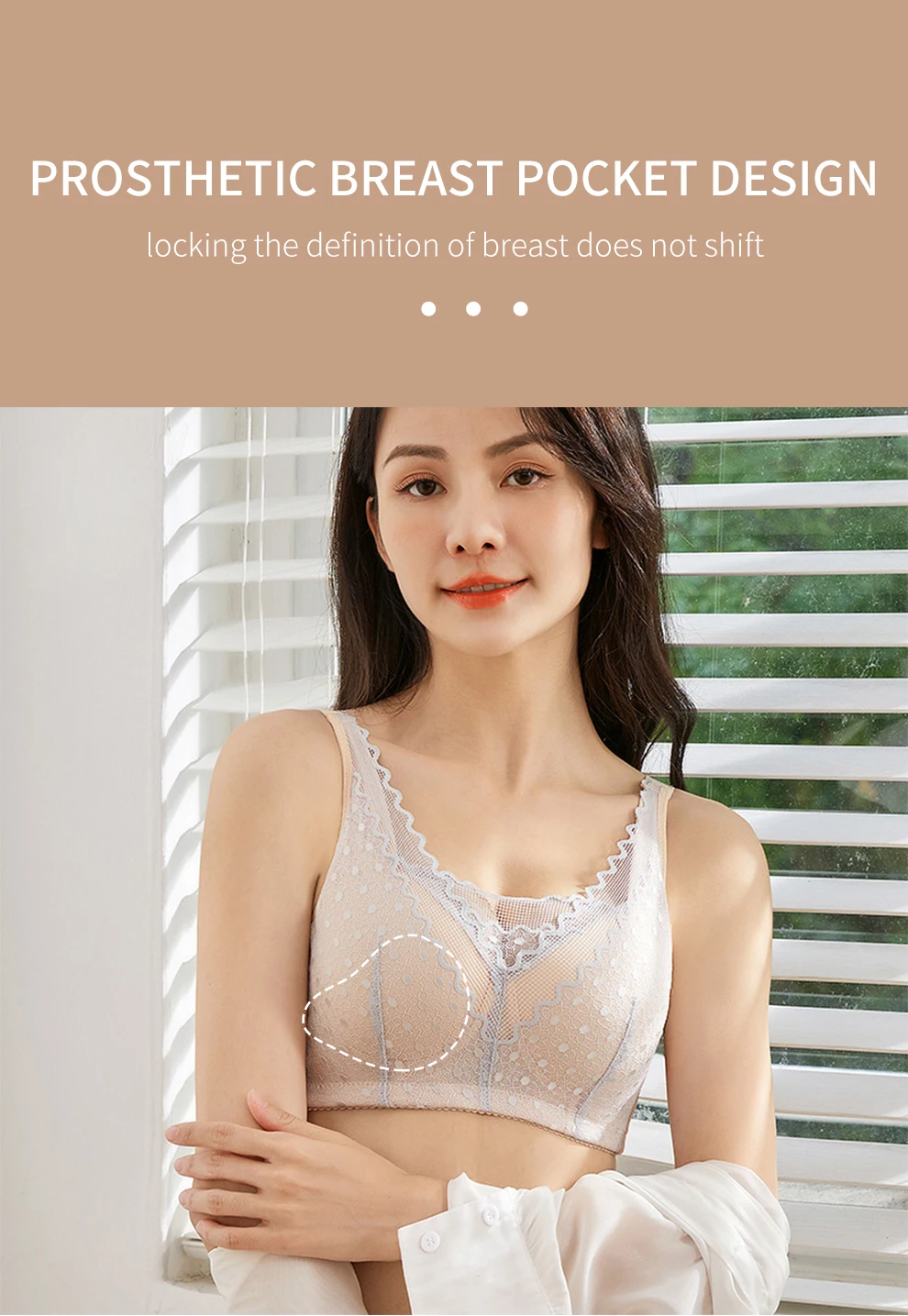 Mastectomy Bra with Pockets - Silicone Breast Form Support Bra for Women