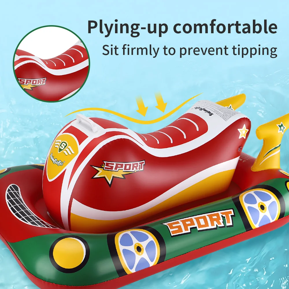 Swimbobo Kids Inflatable Swimming Seat Float New Cool Motorboat Ring Floating Thicken PVCFor Summer Baby Swim CircleWater Toy - Image 3