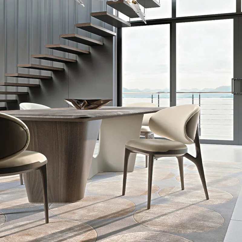 

Nordic Luxury Dining Chair Living Room Dressing Relaxing Coffee Dining Chair Restaurant Solid Wood Sillas Salon Home Furniture