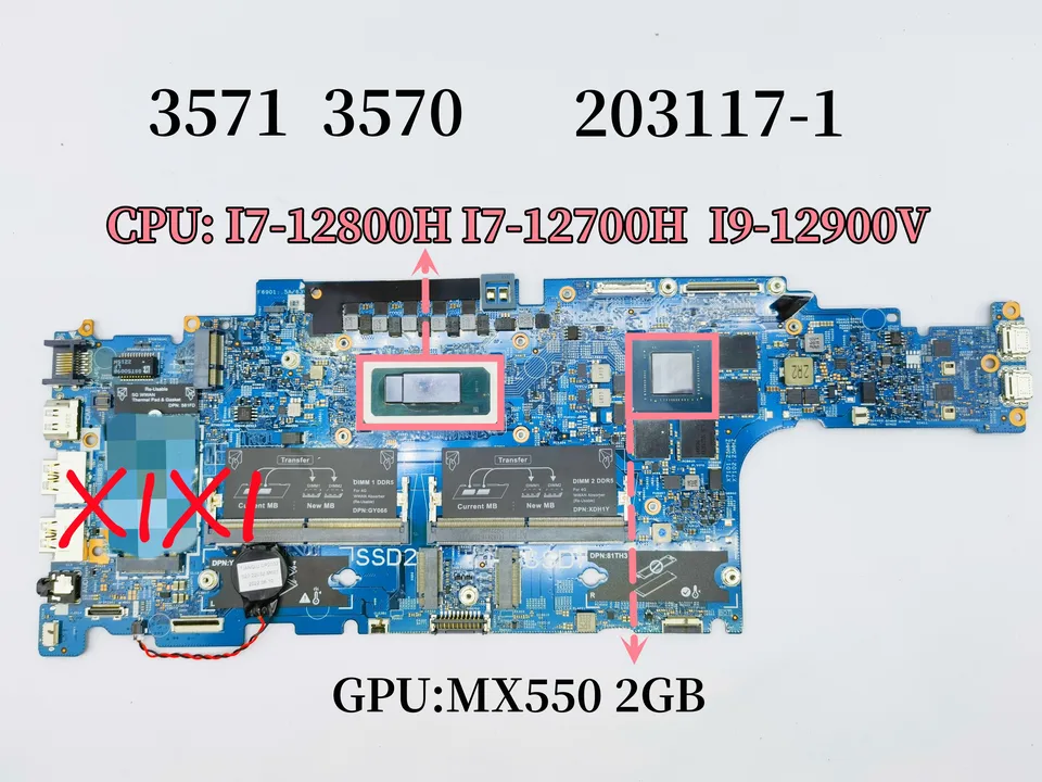 203117-1 Mainboard For Dell Precision 3571 3570 Laptop Motherboard With I7-12800H I7-12700H I9-12900V MX550 2GB DDR4 100% OK. - AliExpress