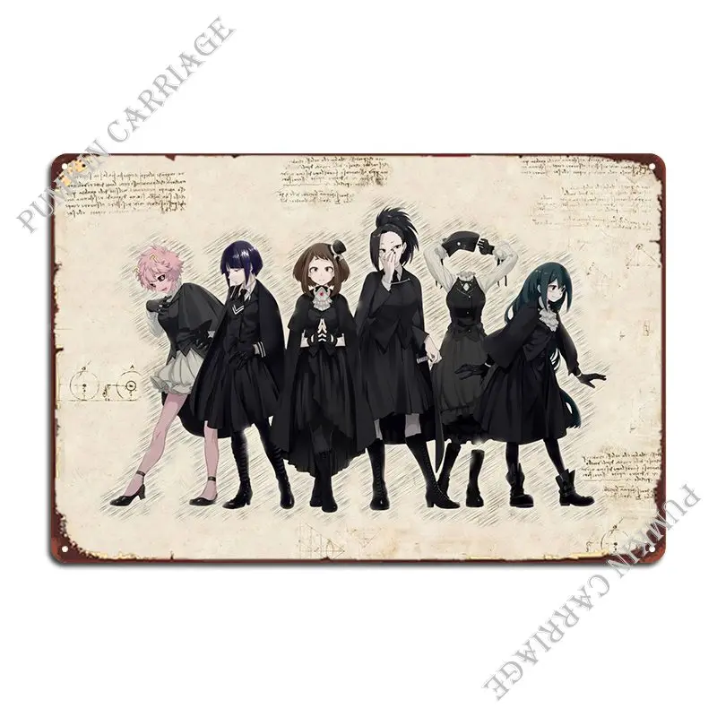 

Bnha Girls Artwork Metal Plaque Decoration Garage Decoration Club Tin Sign Poster