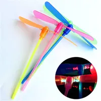1-10Pcs LED Luminous Double-leaf Bamboo Dragonfly Toys Children's Outdoor Hand Rub Flying Machine Flying Toy Kindergarten Gifts 2