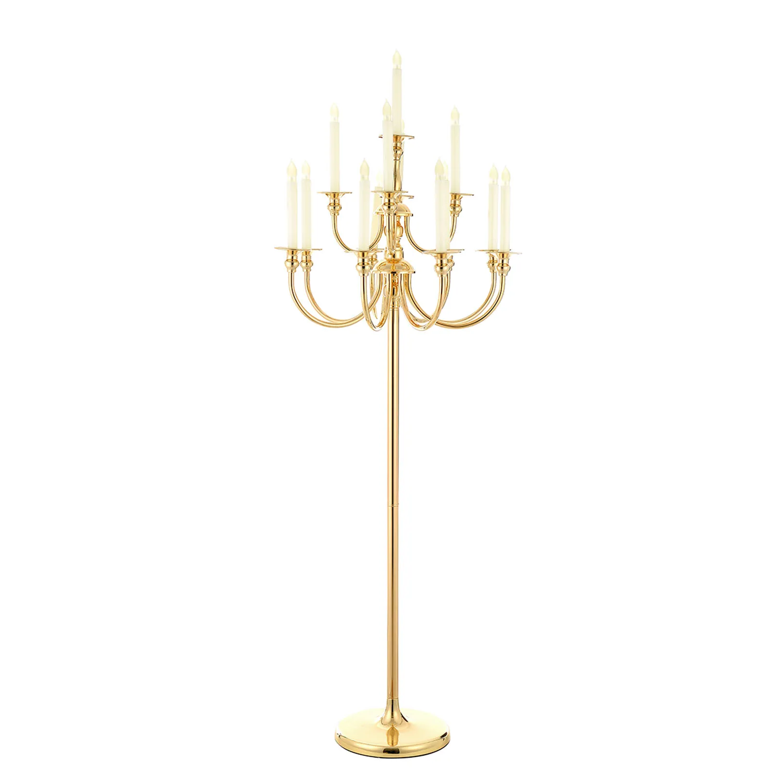 H70cm/130cm) 13 arms Wedding Centerpieces Table Decoration Sets Gold Metal Candle Stands2774