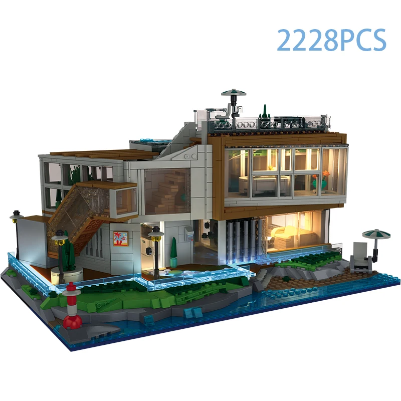 CityMOCVillaHouseLightingHotelHolidayVillageHomeModelToys
