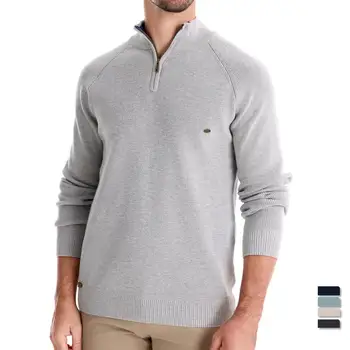 AIOPESON Mens Autumn Winter Cotton Quarter Zipper Sweater Fashion Casual Social Brand Quality Knitted Sweater for Men