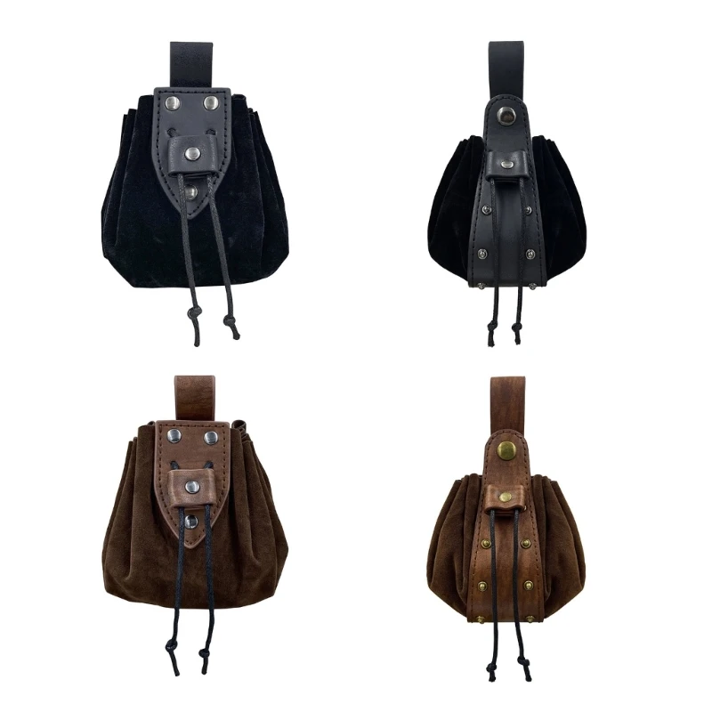 

Vintage Portable Belt Medieval Drawstring Bag Cosplay Dices Bag