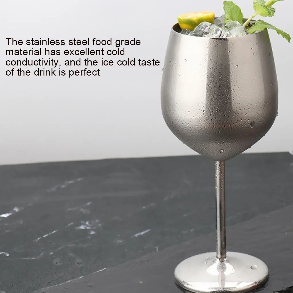 Glass Cup Stainless Steel Wine Glass Single-layer Drinkware Goblet Kitchen Tool Goblets Barware Bar Cooking Copper Plating