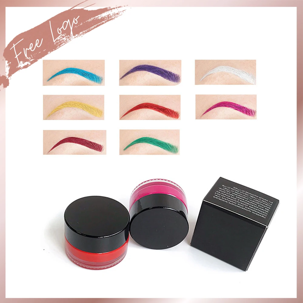 

High Pigment Creamy Eyebrow Pomade Colored Custom Logo Waterproof Long Lasting 8 Color Eye Brow Dip Brow wholesale Tinting