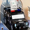 Voice Transport Vehicle Car Cash Money Storage Tank, Police Car Automatic Password ATM Machine Piggy Bank, Birthday Gift 6