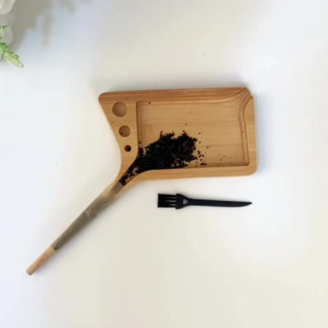 Bamboo Wood Herb Tobacco Rolling Tray Funnel Tool Loader Cones Smoking Accessories