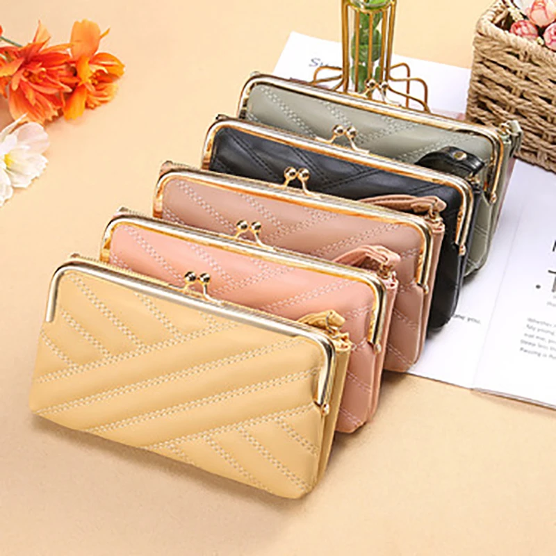 Women's Wallets Long PU Leather Purses Card Holder Luxury Clutch Bag Women Wallet for Female Handbag with Phone Pocket