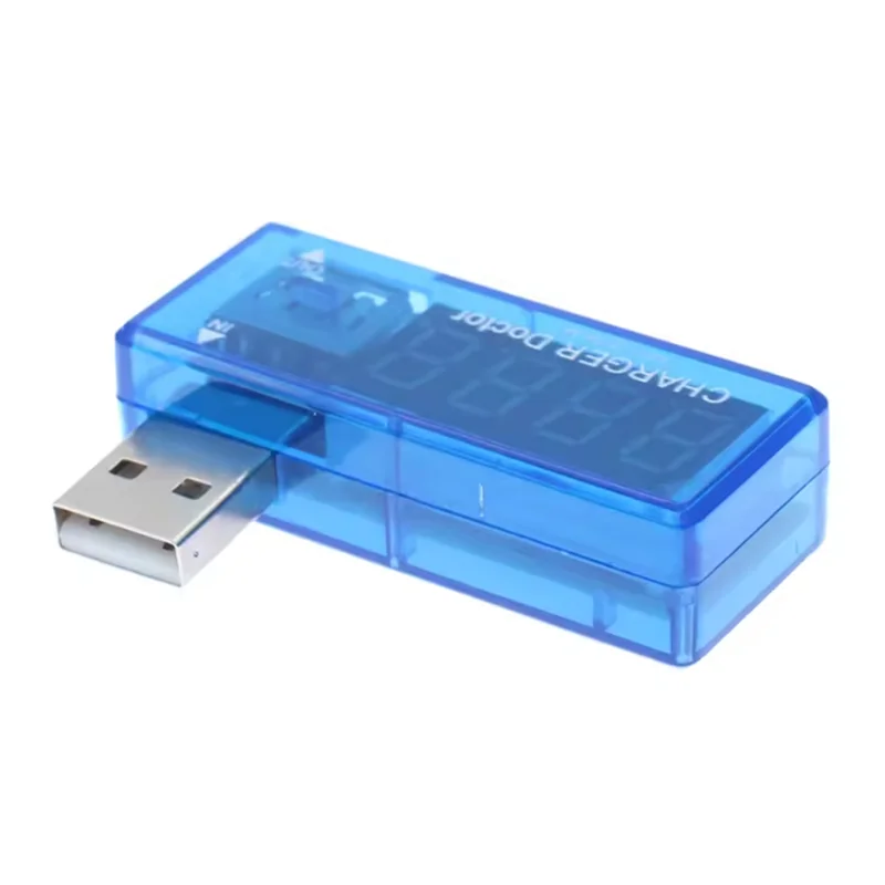 디지털 USB 모바일 전원 충전 전류 전압 테스터 미터 미니 USB 충전기 진단기 전압계 전류계 투명 디자인
