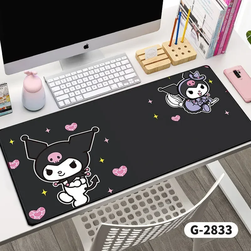 Sanrio Anime Mouse Pad Cute Cartoon Pink Melody Large Gamer Accessories Mouse Mat 900x400 mm - Imagem 4