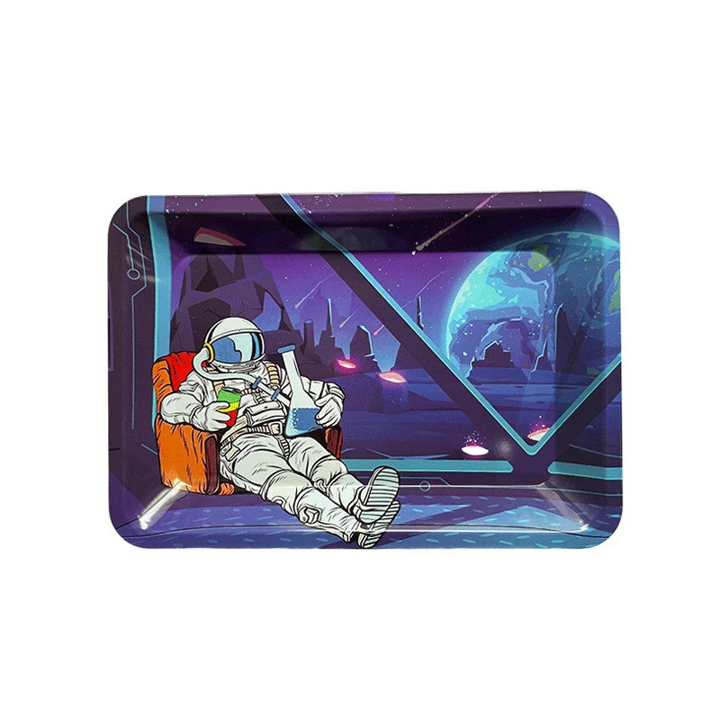 Rolling Tray 18*12.5CM Tobacco Metal Cigarette Smoking Accessories Herb Tinplate Plate Grinder Tools Rolling Tools 2