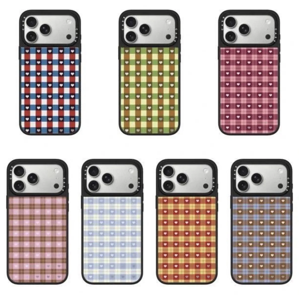 Sanrio Mirror Collection Plaid Heart Design Phone Case
