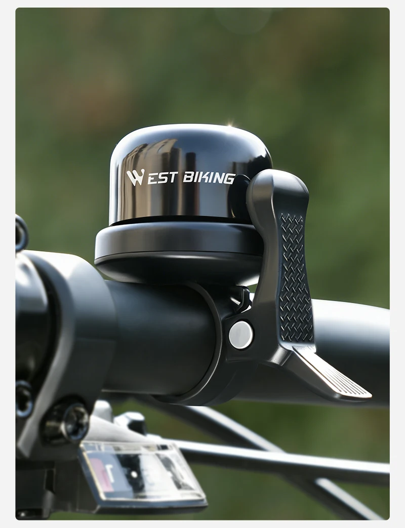 WEST BIKING Diebstahlsichere Fahrradklingel mit Integriertem AirTag-Halter, Klarer Lauter Klang, Kompakte Fahrradglocke für Mountainbike, Rennrad und Stadtfahrrad – Detail 14