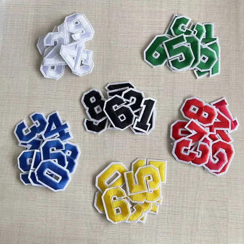 Multicolor Number Patch Set - Embroidered Iron-On Fabric Decals