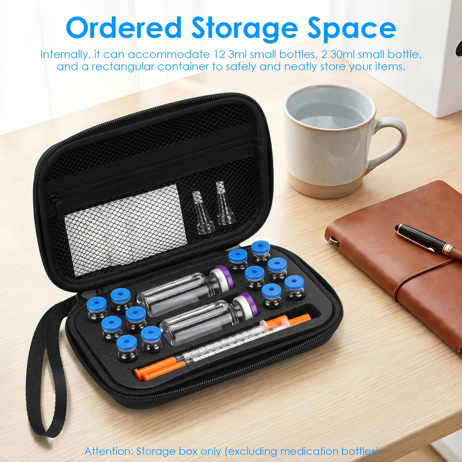 Peptide Case Safe Insulin Vials Storage Box with Precut Foam Slot - Image 4