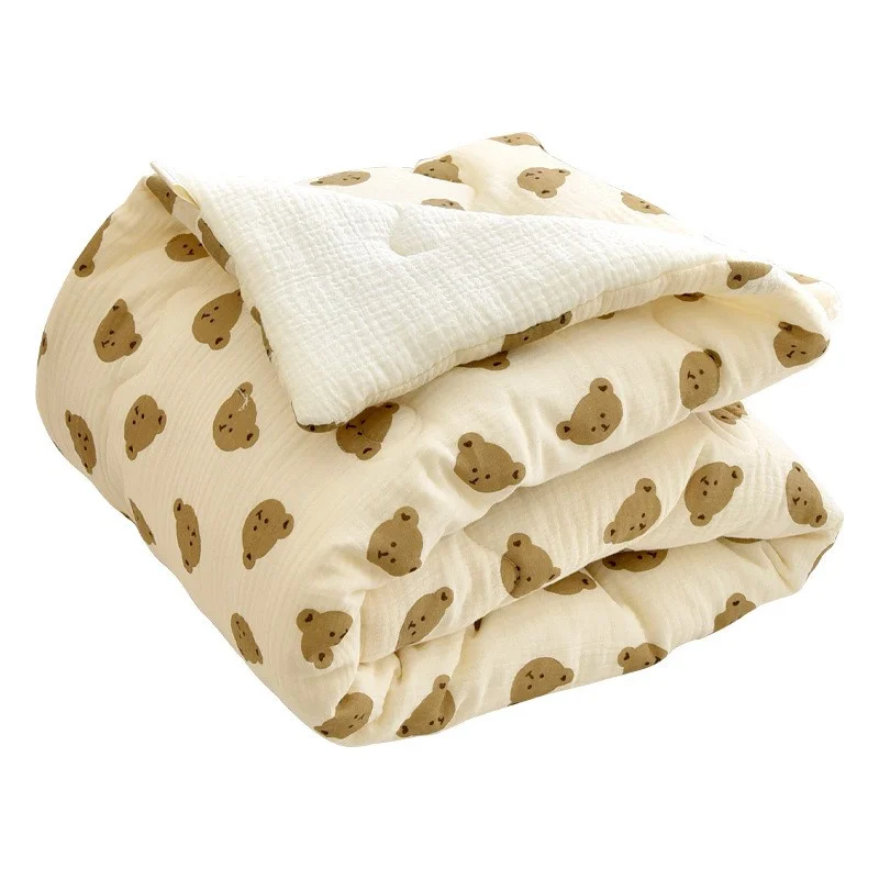 Baby Cotton Muslin Comforter Blanket Newborn Printed Spring Winter Quilt Blankets for Babies Infant Sleeping Cover Korean Quilt 6