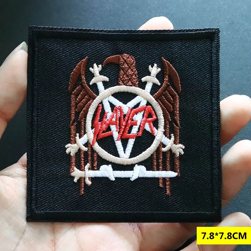 Toppa Rock N Roll Ricamata - Termoadesiva E Da Cucire - 8,5x7 Cm - Per Giacca, Jeans, Borsa - 4