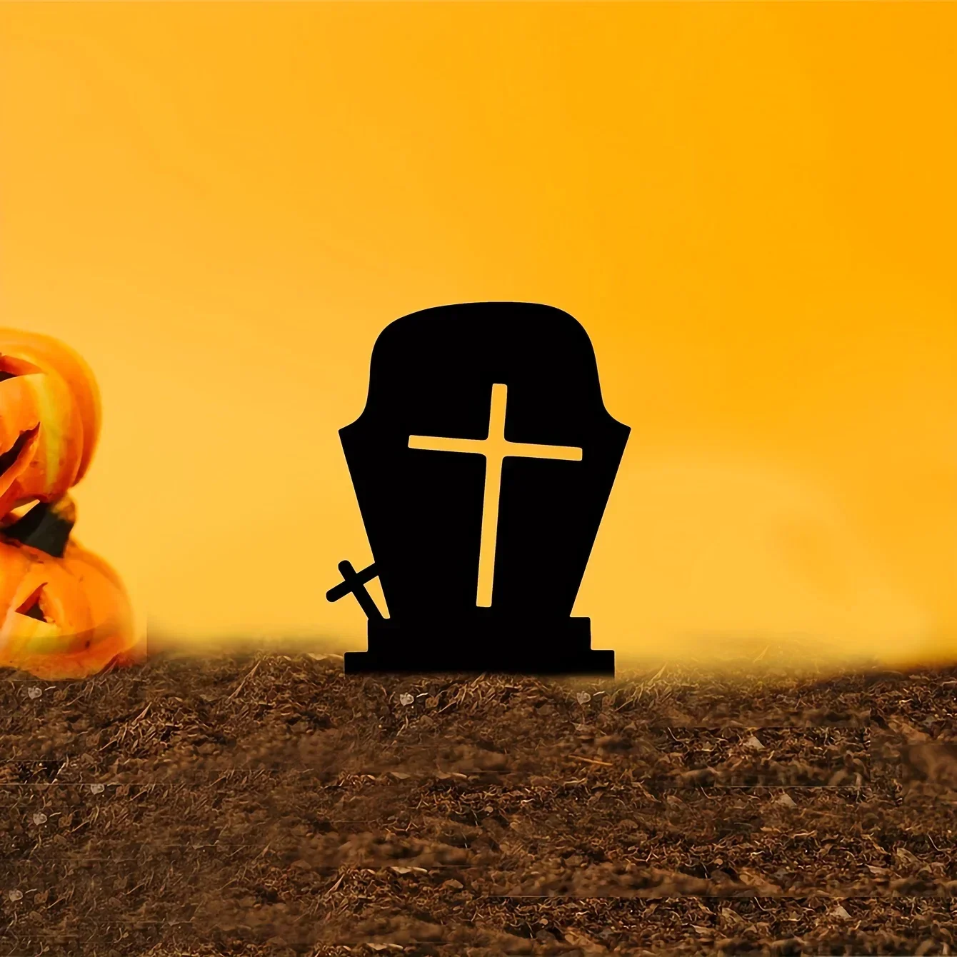 

1 шт. садовая стойка для Хэллоуина, металлический знак силуэта двора с колышкой для садового декора, декор для Хэллоуина, уличный Декор