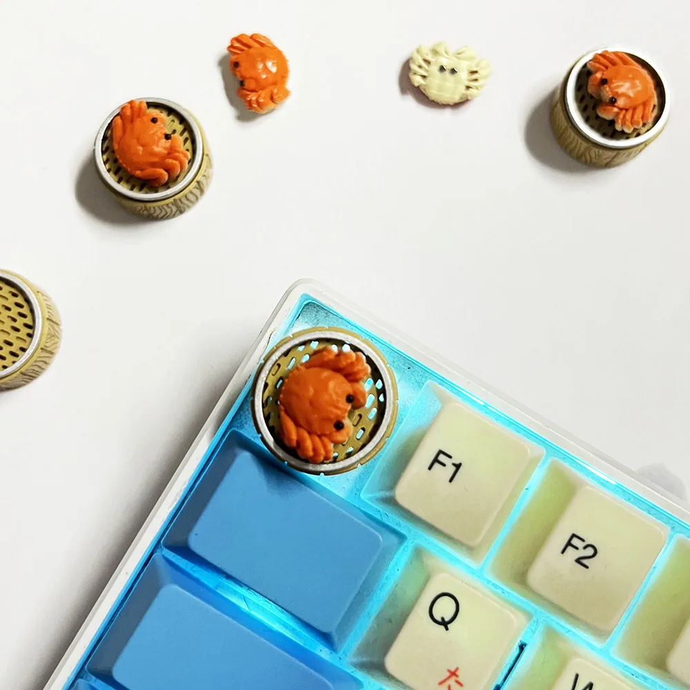 Esc-customized Steamed Cage Crab Keycap Teclado Mecânico Handwork Chaves Design de Sucção Magnética - Imagem 5