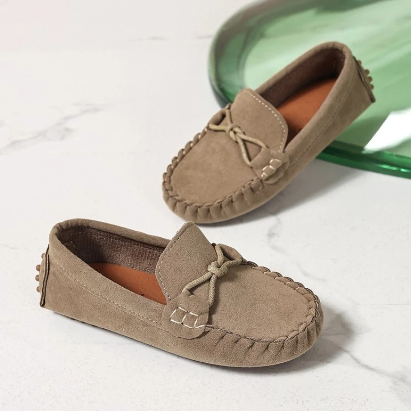 Soft Leather Baby Loafers with Bow for First Walkers