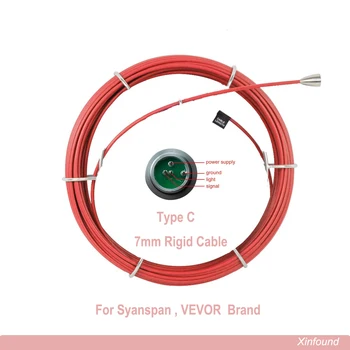 Type C 7mm Rigid Fiberglasses Cable With Connector For Syanapan and VEVOR Brand Pipe Inspection Snake Camera 1