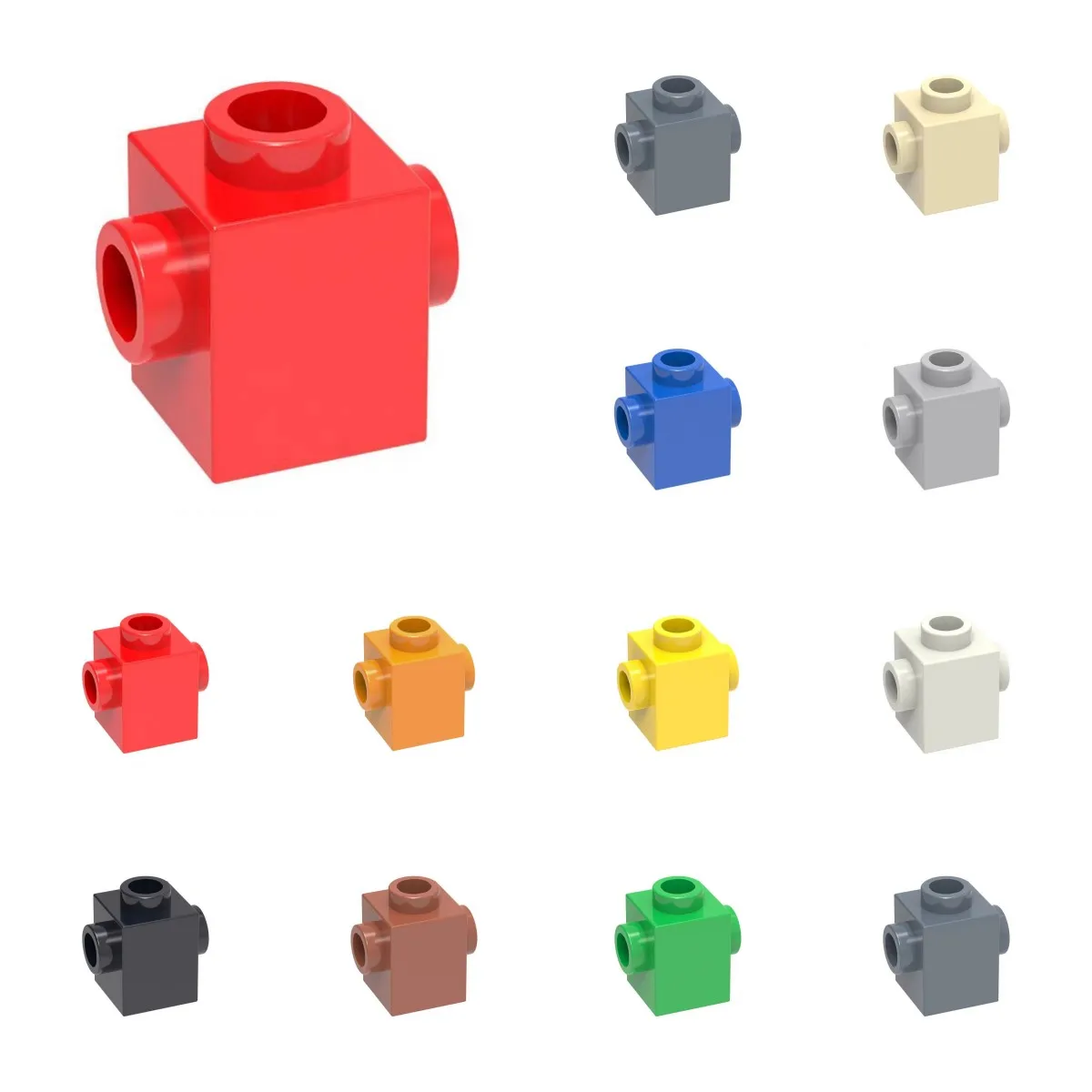 50 Stück 47905 Modifizierter 1x1 Baustein-Bausatz mit Noppen an der Seite, Partikel-Puzzle, Ideen-Spielzeug, Kindergeburtstagsgeschenk, Weihnachtsgeschenk