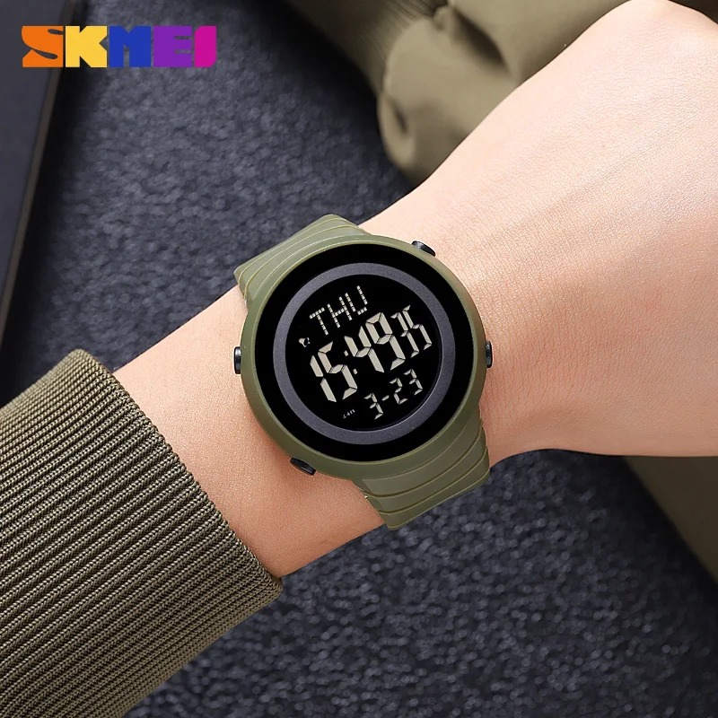SKMEI New Fashion Sport Digital Men Watch Waterproof Dual Time Countdown  Alarm Military Electronic LED Wristwatch For Men Reloj