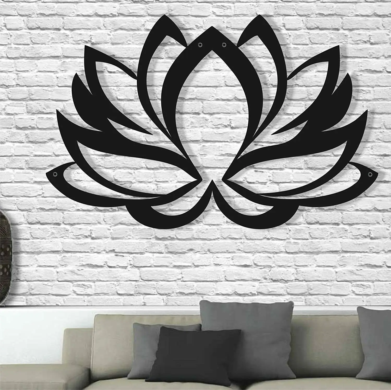 

Metal Wall Art - Lotus Flower - Metal Wall Sticker Home Office Yoga Studio Décor Living Room/Home Decoration