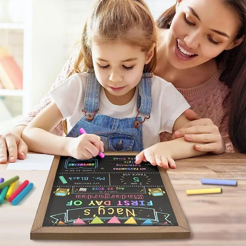 First Last Days Of School Chalkboard 1st Day Of School Sign Reusable Double Sided Back To Board