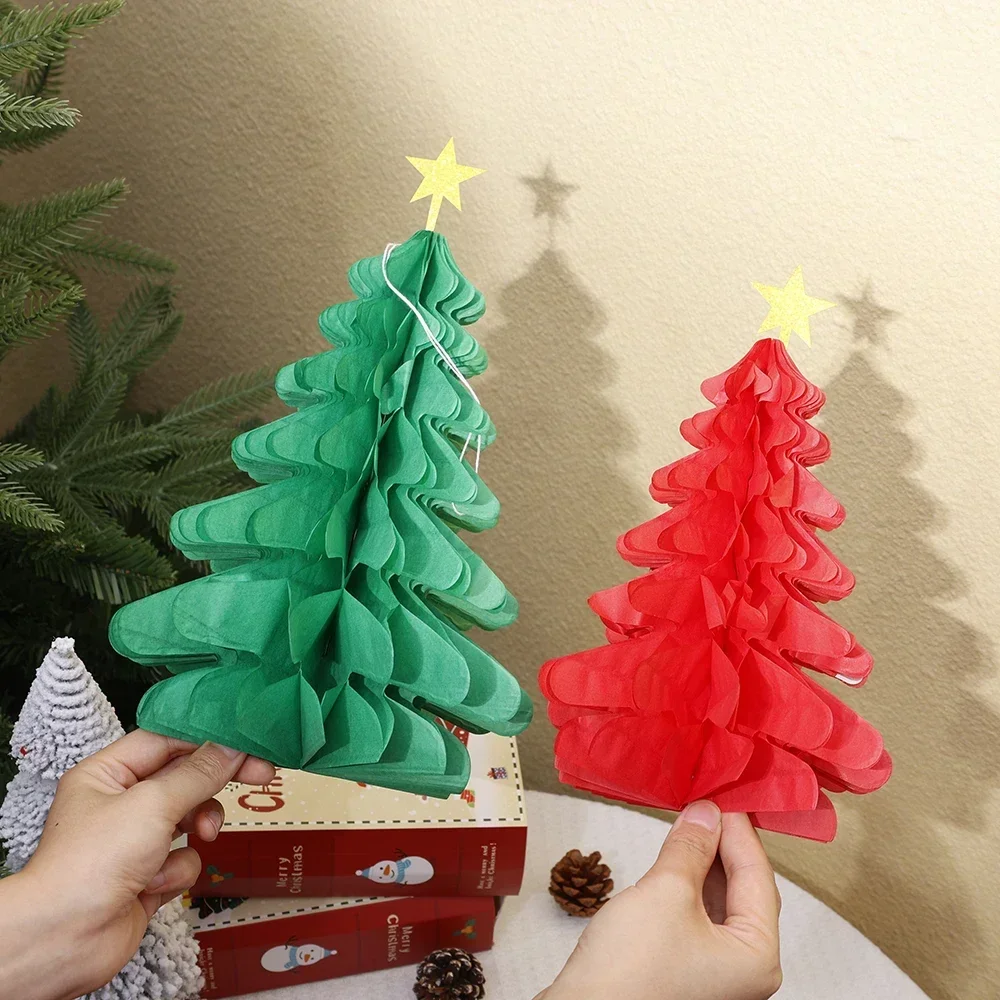 Decorazioni per alberi a nido d'ape di natale decorazioni per la tavola con ciondolo appeso a nido d'ape in carta 3D regalo per bomboniere per feste di natale Navidad  15