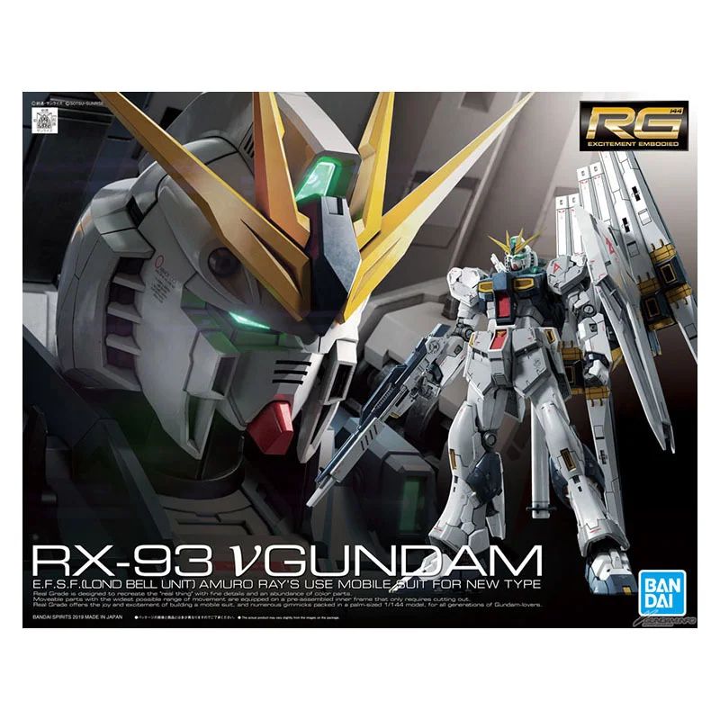 Bandai Genuine Gundam Model Kit Anime Figure RG 32 1/144 RX-93 V