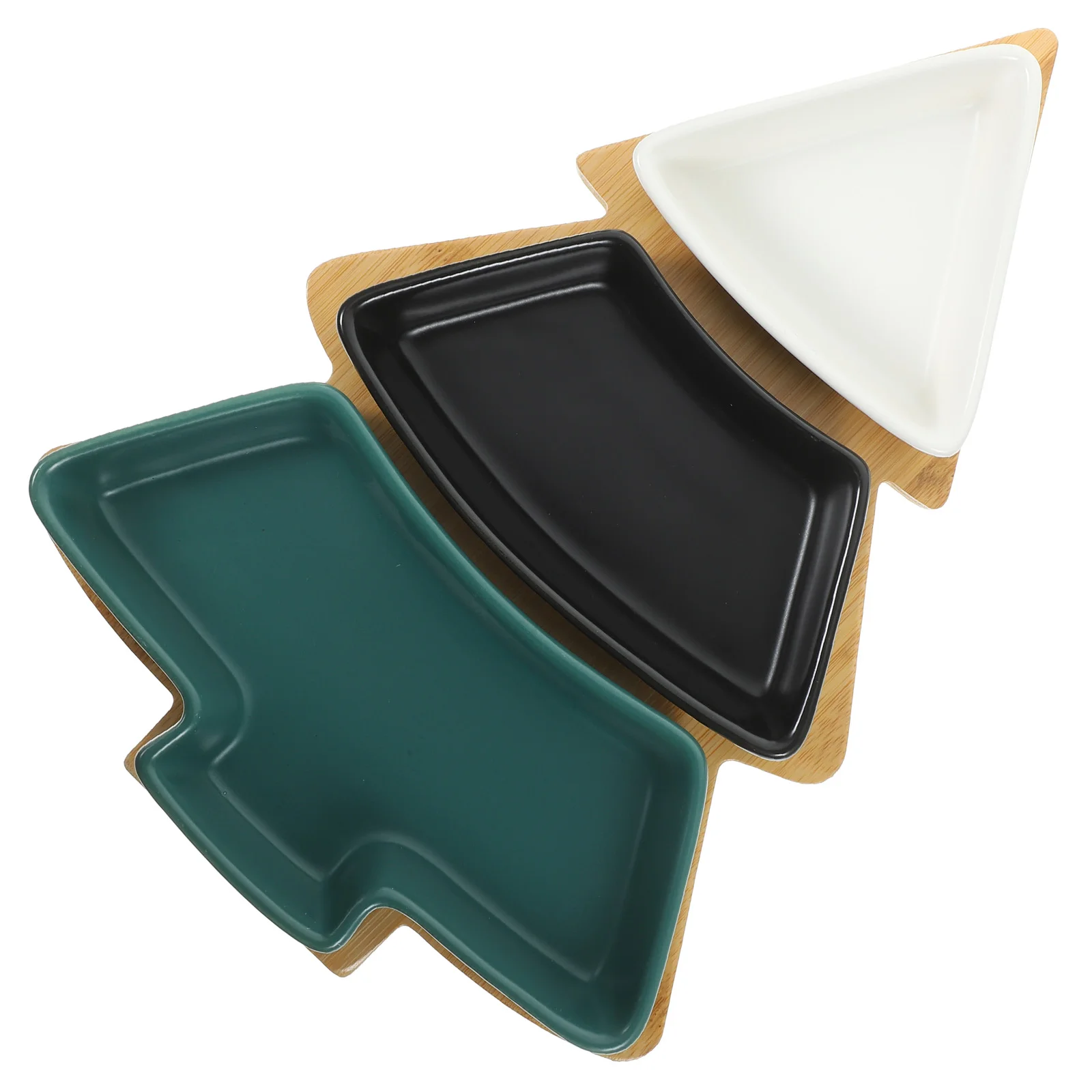 

1 Pc Christmas Tree Serving Trays Removable Ceramic Appetizer Snack Dishes Fruit Containers Plates for Dessert Candy Seasoning