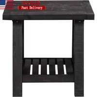 Yosemite End Table Rustic Wooden Side Table Industrial Design Solid Wood Cross Braced Utility Table Vintage Style Home Furniture 1