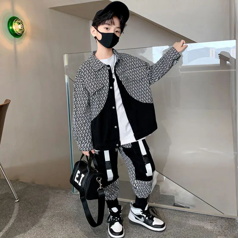 

2022 Two Pieces Children's Clothing Boys Casual Suit Baby Boys Sport Clothes Kids Tracksuits Outfits for Boys Jackets Tops Pant