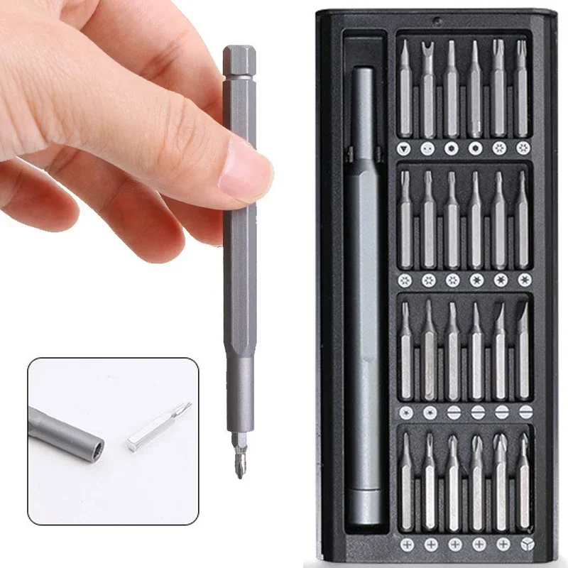 Magnetic Precision Screwdriver Set, 25 In 1 With 24 Piece Mini Pocket Screwdriver Set, Small Repair Set For Mobile Phone/PC/Came