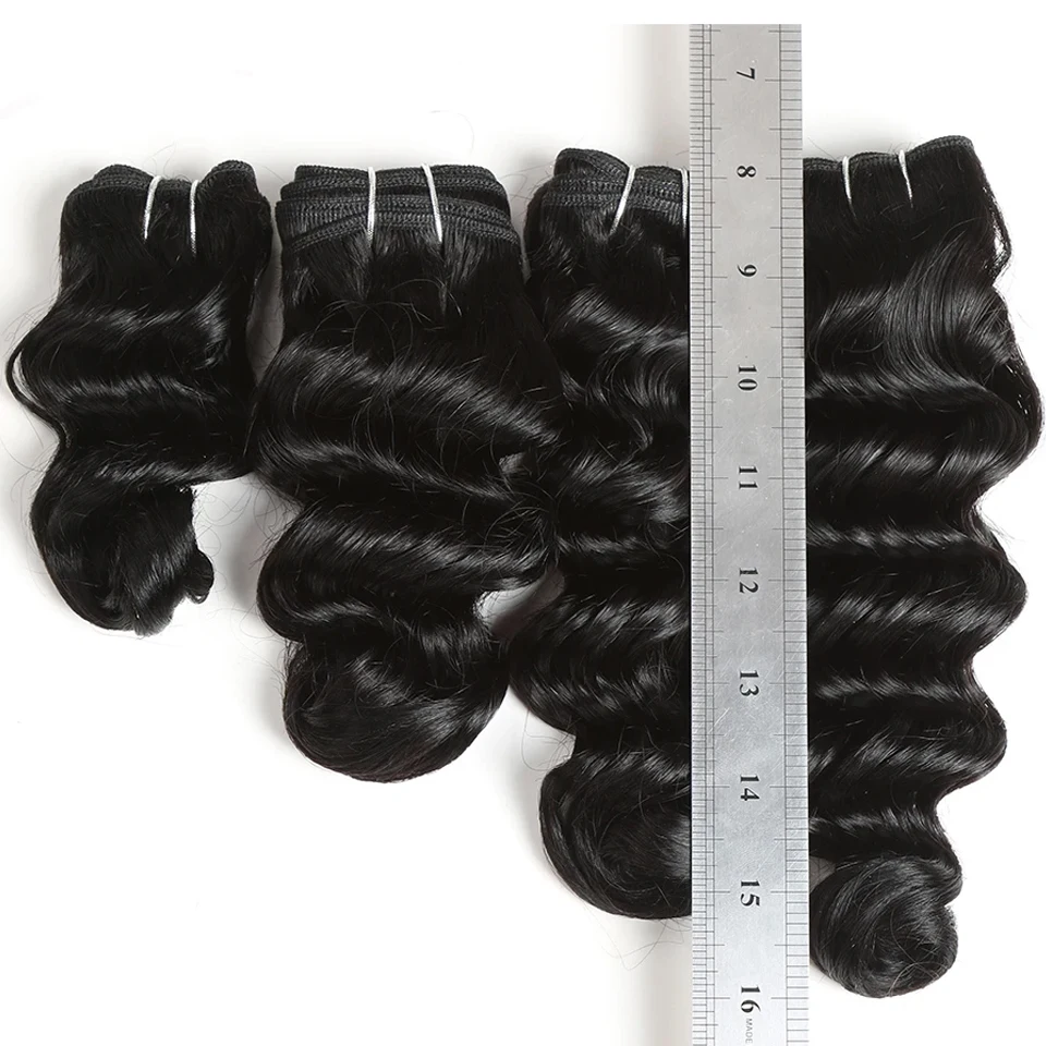 4 Pcs Pack Loose Wave Brazilian Hair Weave Bundles 8-14 Inch Human Hair Bundles For Women 190Gram