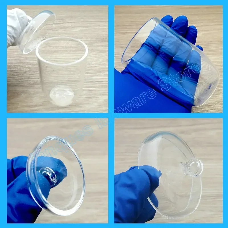 1pcs 10/20/30/50/100/150/200/250/300ml Lab high purity Quartz Crucible lab glass supplies with Cover Chemical experiment teaching instrument