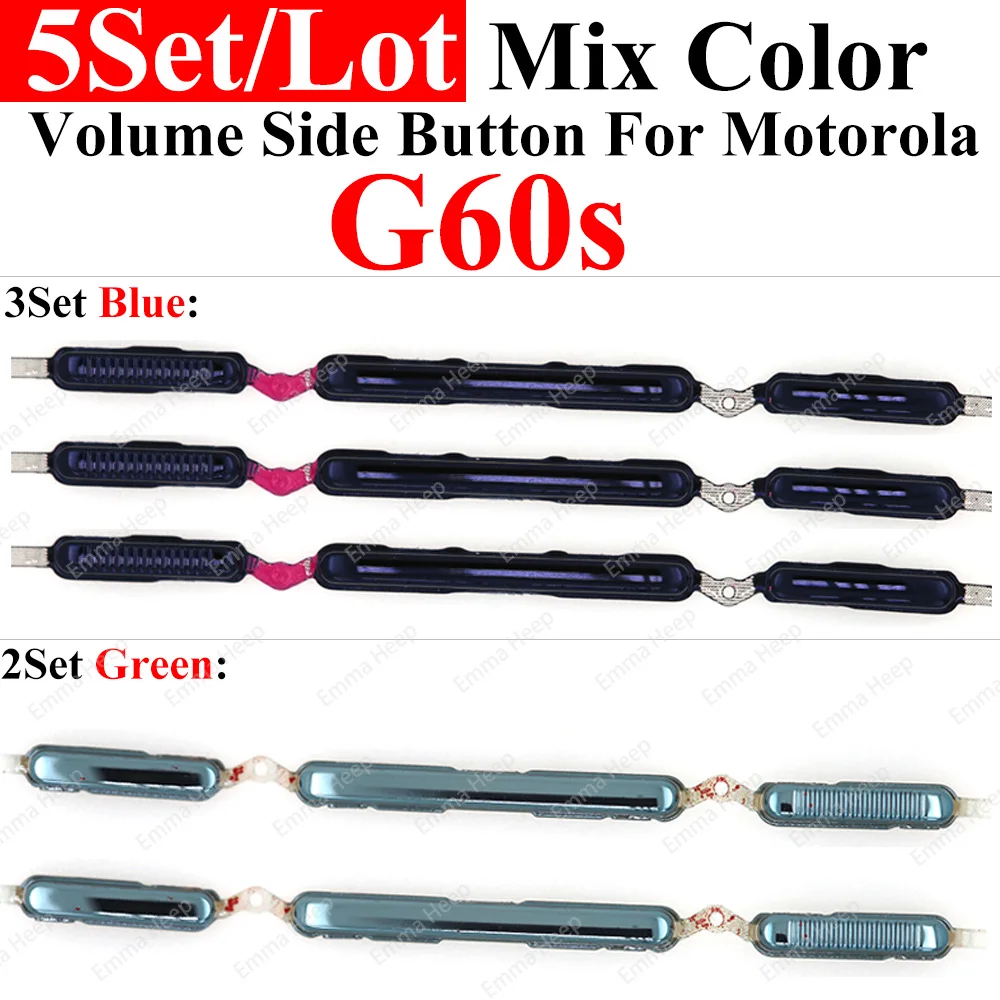 Enhanced Power & Volume Side Button Replacement Set (5-Pack) - Universal Fit