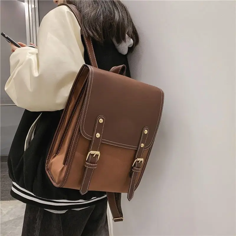 

British College Style Shoulder Bag Student School Bags Simple And Versatile Campus Unisex Korean Backpack For Women Men Girls