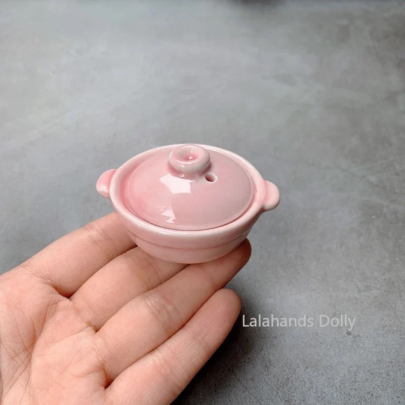 Doll House Mini Ceramic Casserole Model for Dollhouse Kitchen Furniture Decoration Accessories 3