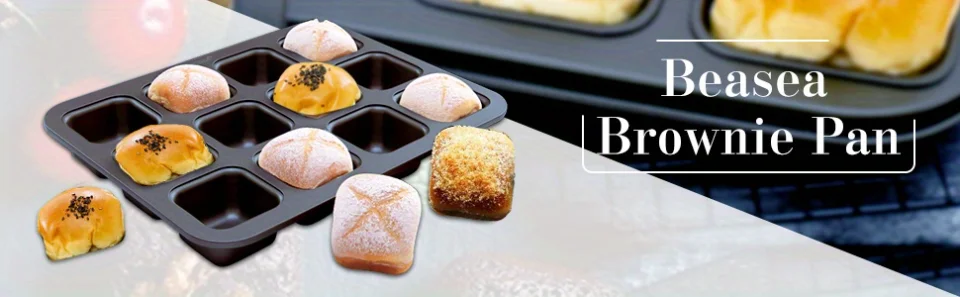 12-Mini Loaf Baking Pans Kitchen Cake Square Household Bread Muffin Multi-Function Mold