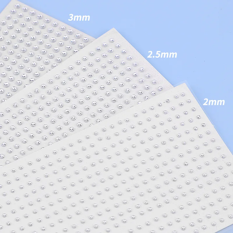 Mix 2mm/3/mm4mm Hair Pearls Stick on Self Adhesive Pearls Stickers Face Pearls Stickers for Hair Face Makeup Nail DIY Crafts 4