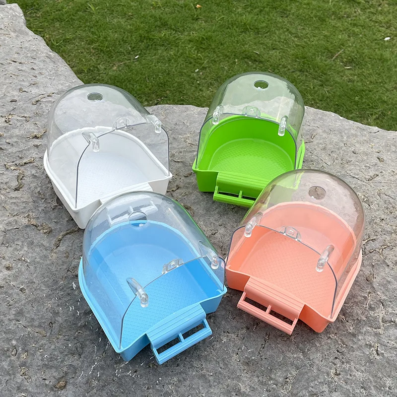 Bather Octopus Xuanfeng Peony Tiger Skin Parrot Supplies Toy Bird Shower Box Transparent Large Bath Basin