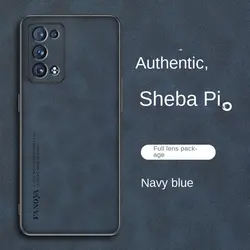 Premium PU Leather Shockproof Hard Back Cover - Matte Finish for Reno6 Pro 5G CPH2247 (Navy)